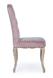 Classic pink velvet wooden chair Diva 51 x 53 x 99 cm