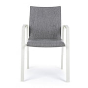 Stackable white gray outdoor garden chair