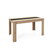 Dining table color oak black or white insert reversible 138x80xh.74 cm