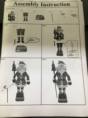 Red LED metal Santa Claus cm40x30h135