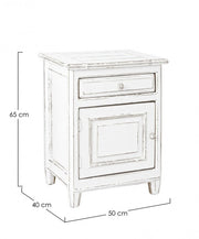Rustic bedside table Colette 1 door and 1 left drawer