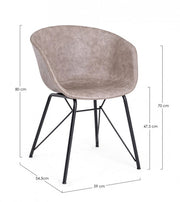 Warhol vintage beige leatherette chair 59 x 54.5 x 80 cm