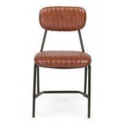 Vintage dark orange Debbie chair in eco-leather