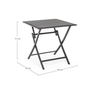 Folding outdoor table in anthracite aluminum ELIN 70x70x h71 cm