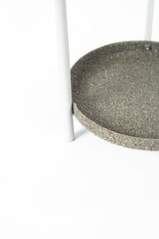 White and gray metal umbrella stand 50h cm