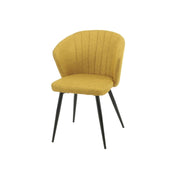 Yellow Upholstered Chair with Black Metal Legs 44cm x 41cm x 82cm