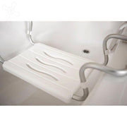 Adjustable Chrome-Plated White Bathtub Seat 19x26x65.5 cm