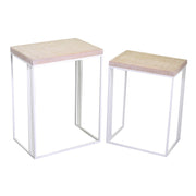 Metal column Lucilla 2 pcs white