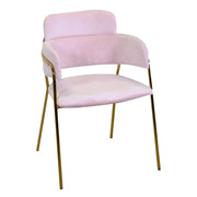 Design armchair in velvet and pink rotterdam gold metal
