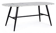 Marble effect oval table Marble 110x50x45h cm