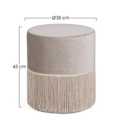 Leilani pouf light gray velvet effect D38 cm