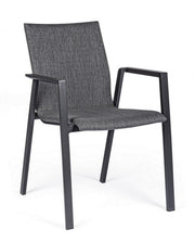 Anthracite garden chair with armrests Bizzotto
