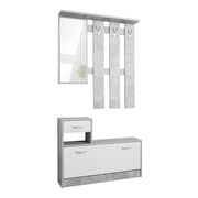 White and concrete entrance wardrobe 100x25xh.180 cm