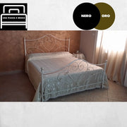 Queen size bed Poppy black gold wrought iron