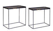 Set of 2 Zeina rectangular black steel coffee tables