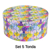 Cardboard box of 1-5 round shirts cmø40,5h17,8