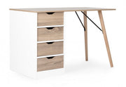 Alberta desk with chest of drawers with wood effect 120x60x75h cm