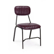 Vintage bordeaux Debbie chair in eco-leather