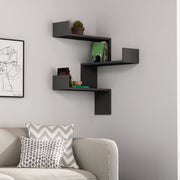 Corner Bookshelf Luksa Anthracite 3 Levels H 90 x D 22 x W 60 cm