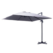 Aluminum umbrella Montana 4x4 m gray with side pole