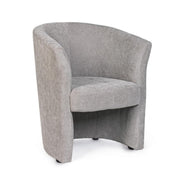 Armchair in wood and light gray fabric BELIZE 64,5x63x h76 cm