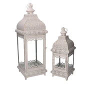 Metal lantern 1-2 cream and gold cm20,5x20,5h60