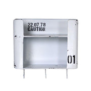 White bristol metal shelf 2 shelves with 3-seater square hanger cm30x10h30