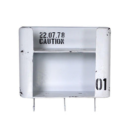 White bristol metal shelf 2 shelves with 3-seater square hanger cm30x10h30