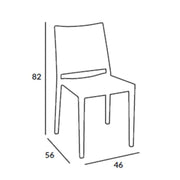 Living room chair in polypropylene Tortora MOSK 46x56x h82 cm