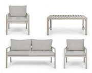 Ivory garden lounge with removable cushions