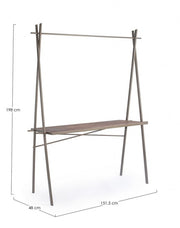 Industrial rectangular display table 98h cm