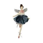 Blue fabric angel 13x5x29 cm