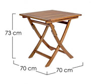 Noemi outdoor table in folding acacia wood 70x70x h73 cm