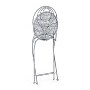 MARLENE folding chair in gray painted steel