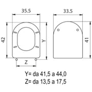 Toilet cover Suitable for Esedra with adjustable metal hinges