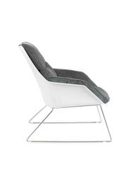 2x Poltrona in polipropilene grigio scuro 85 cm x 74 cm H. 86 cm
