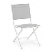 Outdoor chair in aluminum White Gray ELIN 47x57x h88 cm