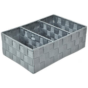 Gray polyester drawer 3 compartments cm31x21h10