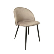 Tortora Fabric Chair with Black Metal Legs 78x47x57 cm