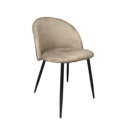 Tortora Fabric Chair with Black Metal Legs 78x47x57 cm