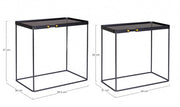 Set of 2 Zeina rectangular black steel coffee tables
