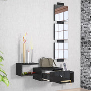 Dorado anthracite wall-mounted entrance cabinet with mirror