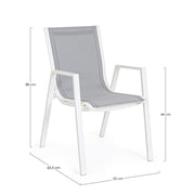 White Pelagius chair with armrests