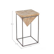 Steel stool with seat in PRISMY fir wood 31x31xh.55 cm
