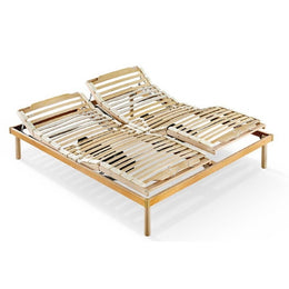 Master electric double bed base in wood