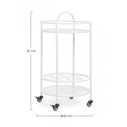 White steel bottle trolley