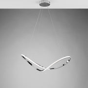 Suspension lamp in metal and aluminum Polished Chrome Integrated LED 70x29 h150 cm
