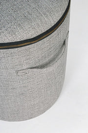 Set 2 Fabric pouf with container RADMILA Gray