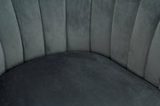 Avril gray metal and velvet armchair