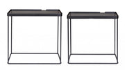 Set of 2 Zeina rectangular black steel coffee tables